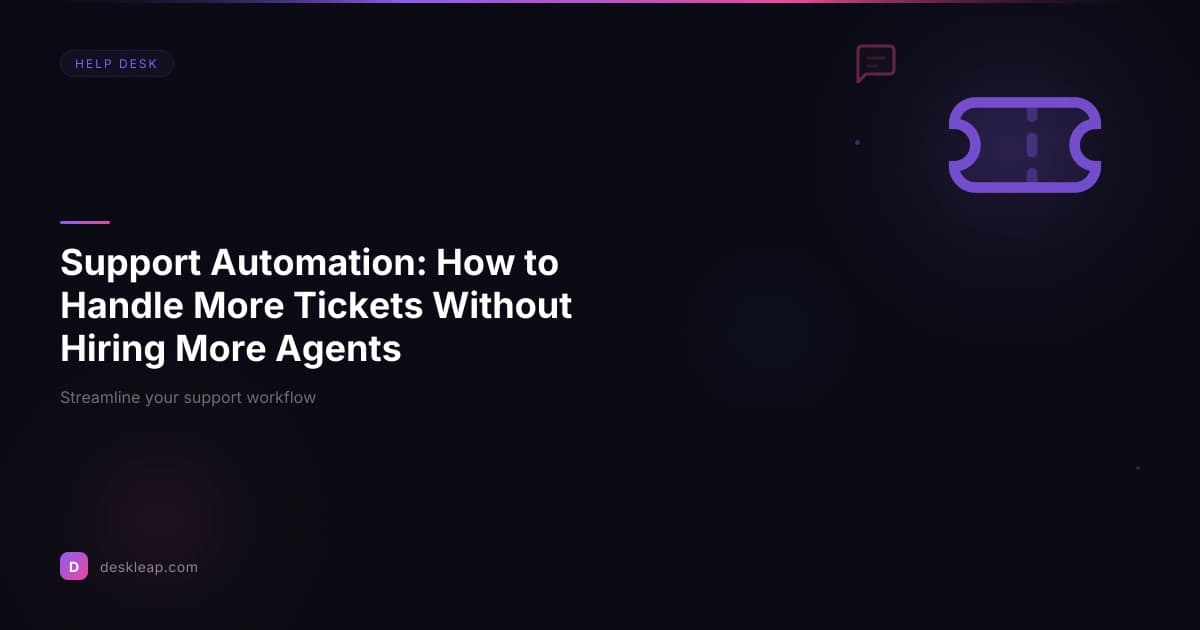 Support Automation: How to Handle More Tickets Without Hiring More Agents